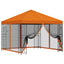 Havelæger med sidevægge 3 x 3 m Orange Polyester og Stål