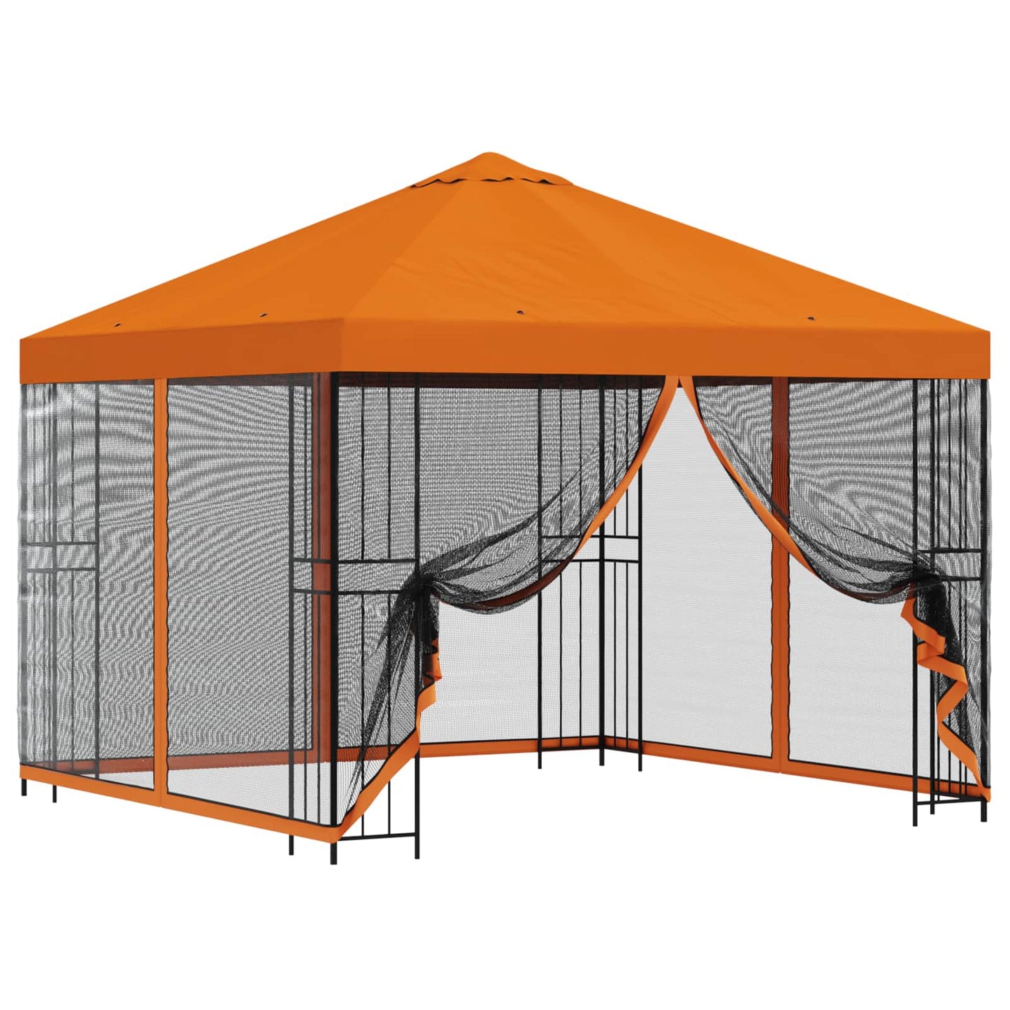 Havelæger med sidevægge 3 x 3 m Orange Polyester og Stål