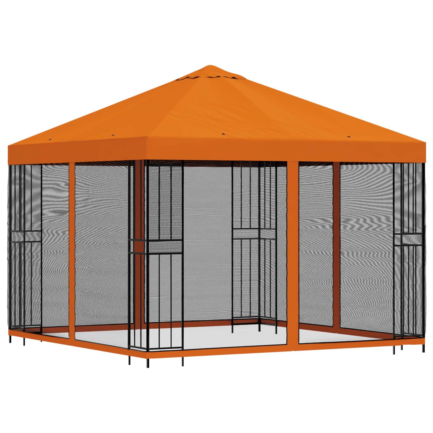 Havelæger med sidevægge 3 x 3 m Orange Polyester og Stål