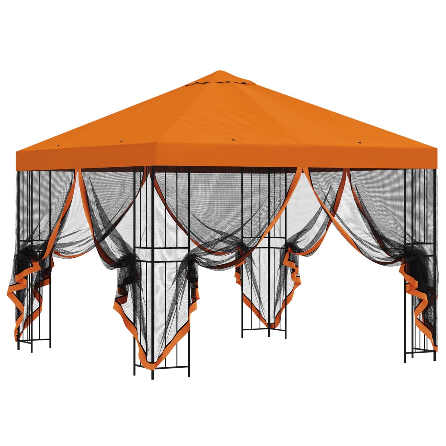 Havelæger med sidevægge 3 x 3 m Orange Polyester og Stål