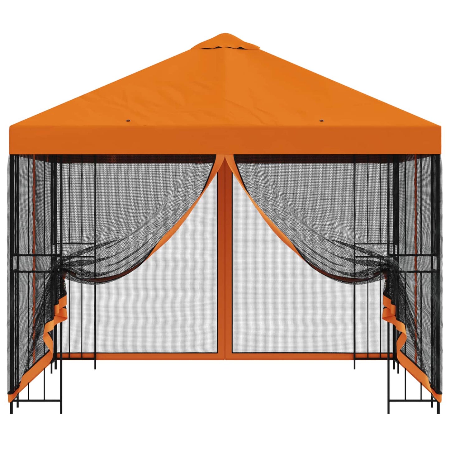 Havelæger med sidevægge 3 x 3 m Orange Polyester og Stål