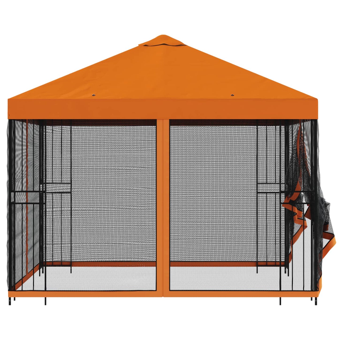 Havelæger med sidevægge 3 x 3 m Orange Polyester og Stål