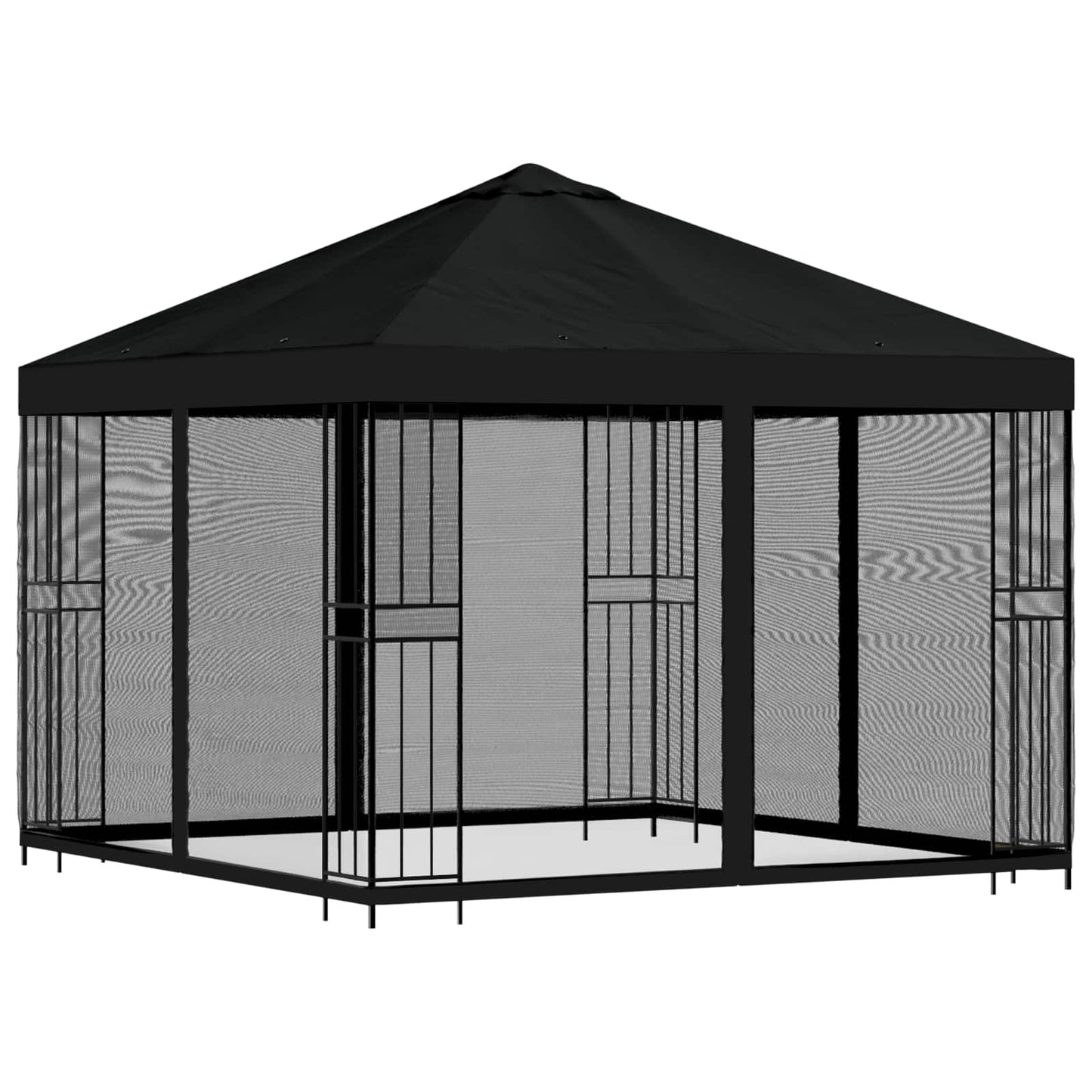Havelæger med sidevægge 3 x 3 m Sort Polyester og Stål 190 gsm