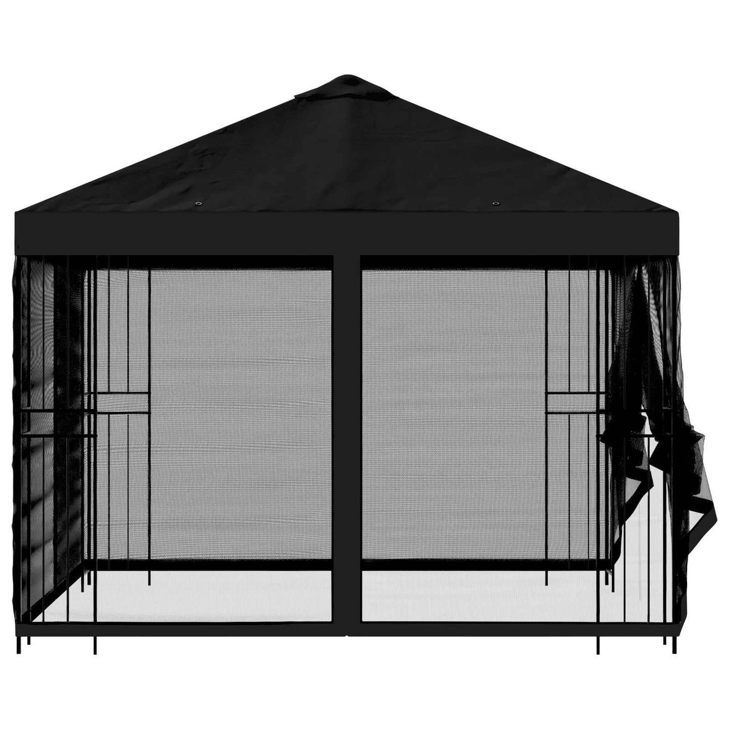Havelæger med sidevægge 3 x 3 m Sort Polyester og Stål 190 gsm