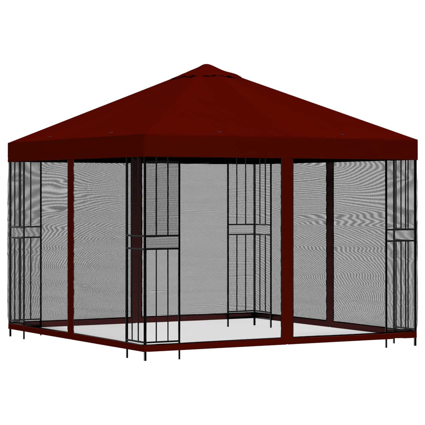 Havelæger med sidevægge 3 x 3 m Bordeaux Polyester og Stål