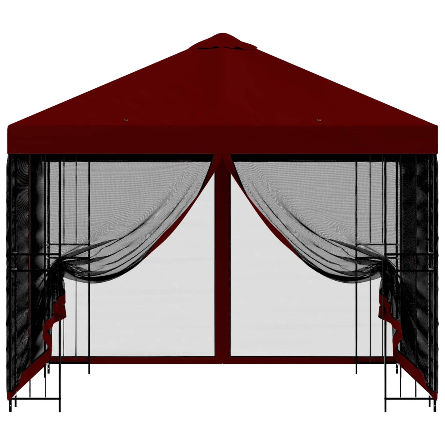 Havelæger med sidevægge 3 x 3 m Bordeaux Polyester og Stål
