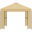 Pavillon 3 x 3 m Cremefarvet Polyester og Stål 190 gsm