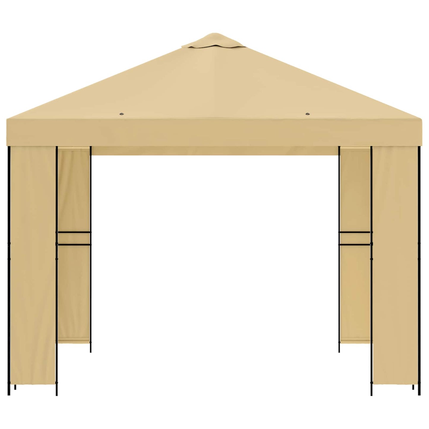 Pavillon 3 x 3 m Cremefarvet Polyester og Stål 190 gsm