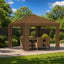 Pavillon 3 x 3 m Gråbrun Polyester og Stål 190 gsm