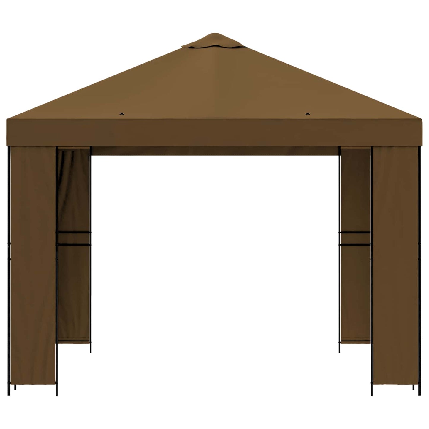 Pavillon 3 x 3 m Gråbrun Polyester og Stål 190 gsm