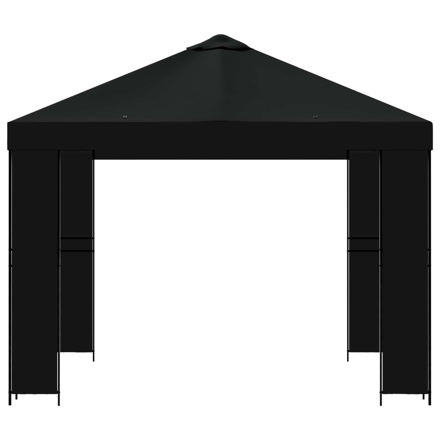 Pavillon 3 x 3 m Sort Polyester og Stål 190 gsm