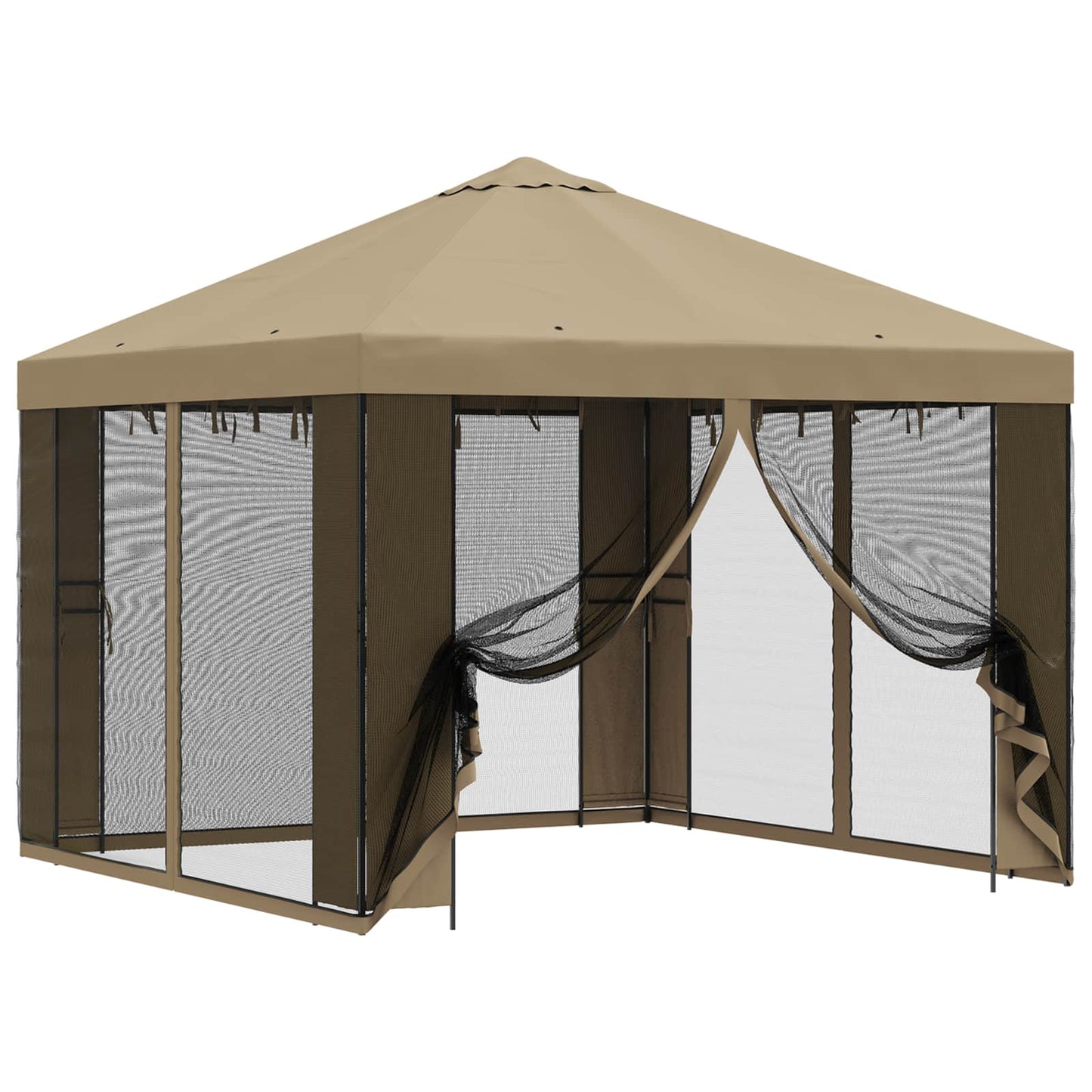 Havelæger med sidevægge 3 x 3 m Beige Polyester og Stål 190 gsm