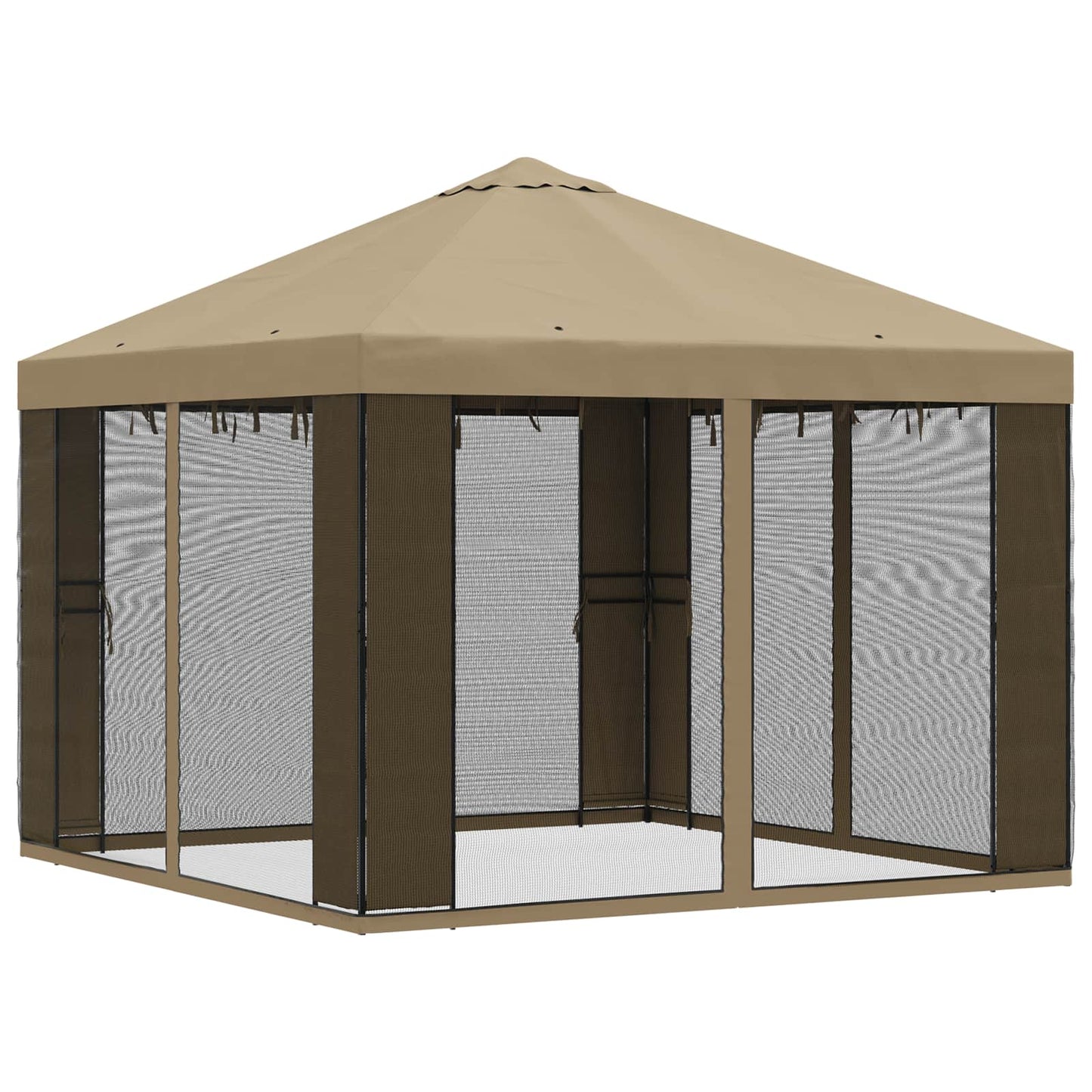 Havelæger med sidevægge 3 x 3 m Beige Polyester og Stål 190 gsm