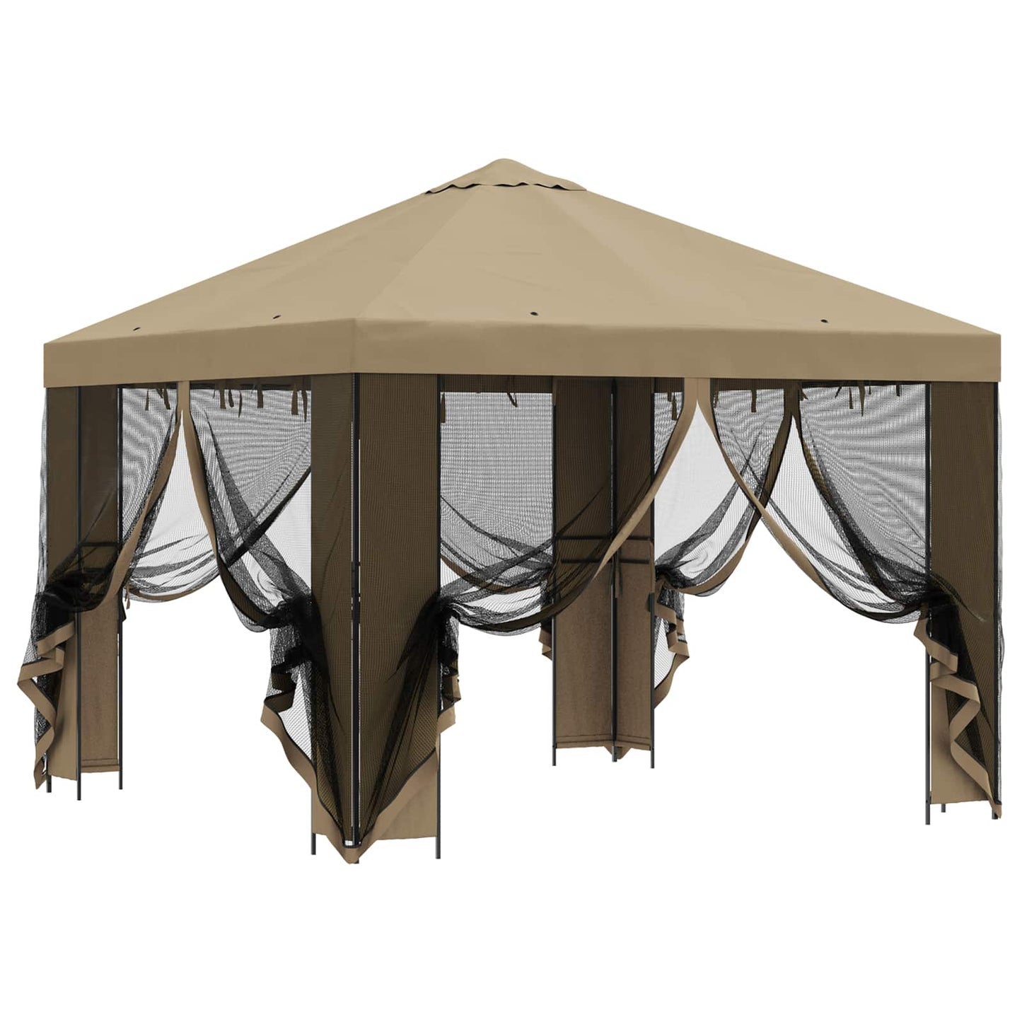 Havelæger med sidevægge 3 x 3 m Beige Polyester og Stål 190 gsm