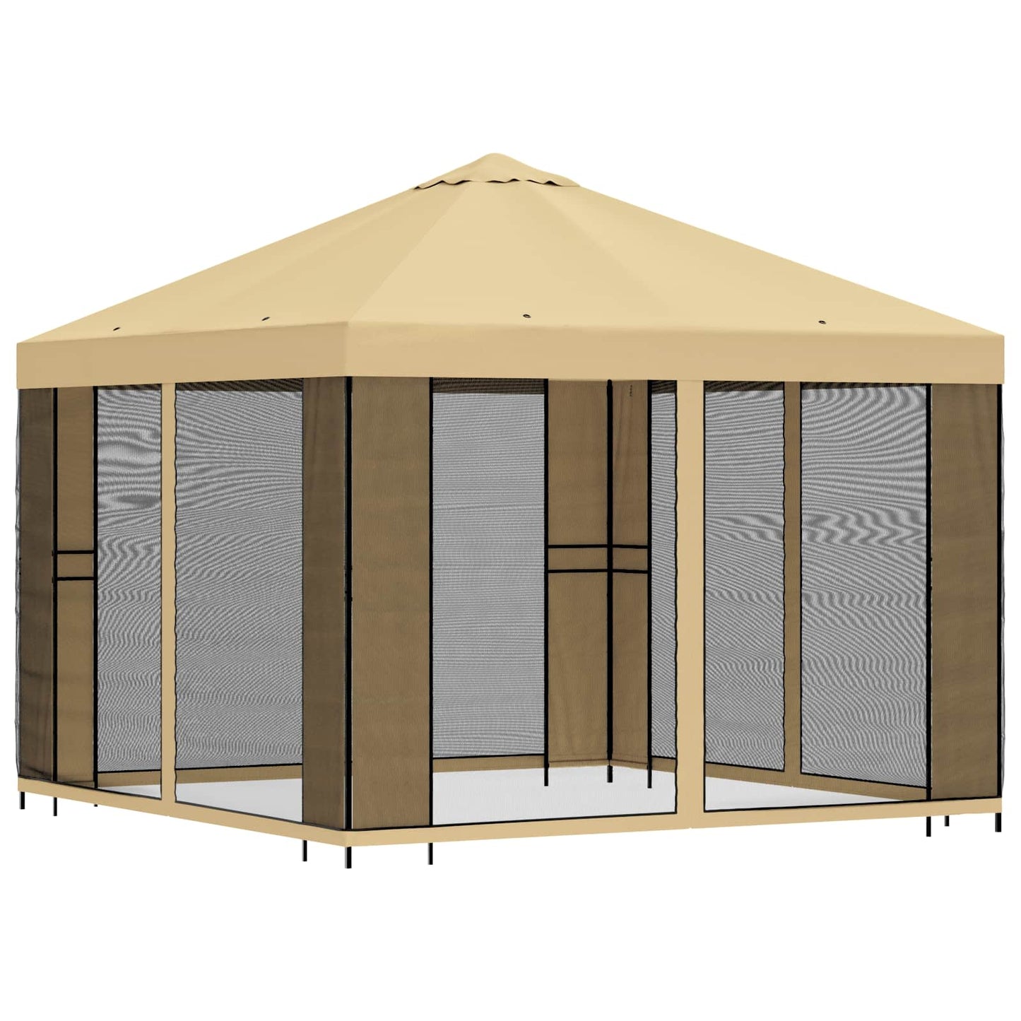 Havelæger med sidevægge 3 x 3 m Cremefarvet Polyester og Stål