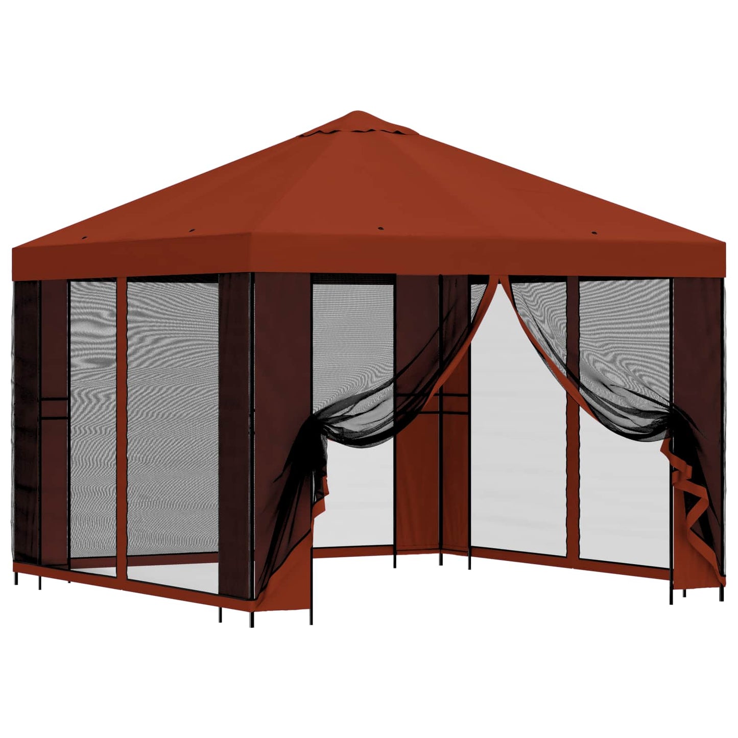 Havelæger med sidevægge 3 x 3 m Terrakotta Polyester og Stål