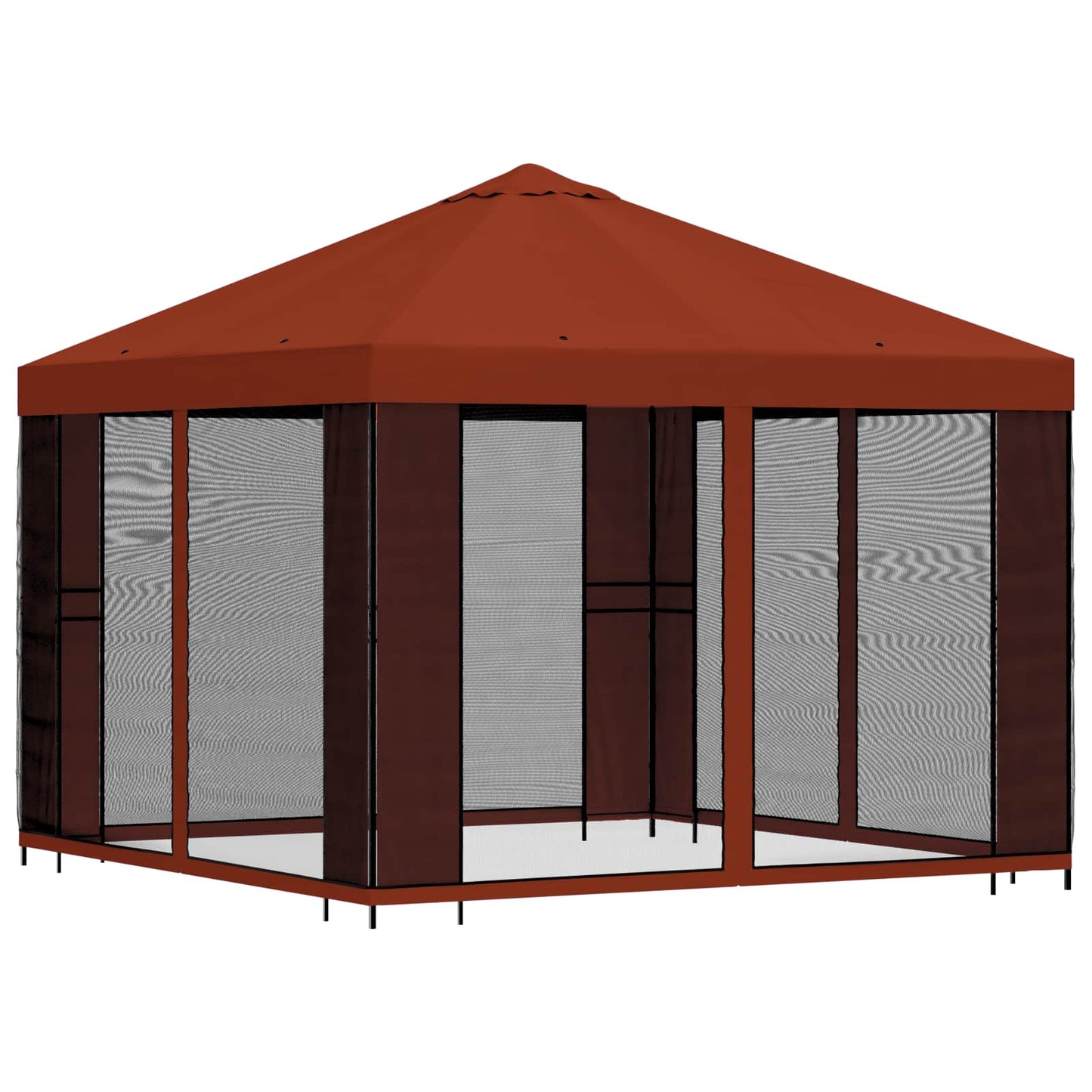 Havelæger med sidevægge 3 x 3 m Terrakotta Polyester og Stål