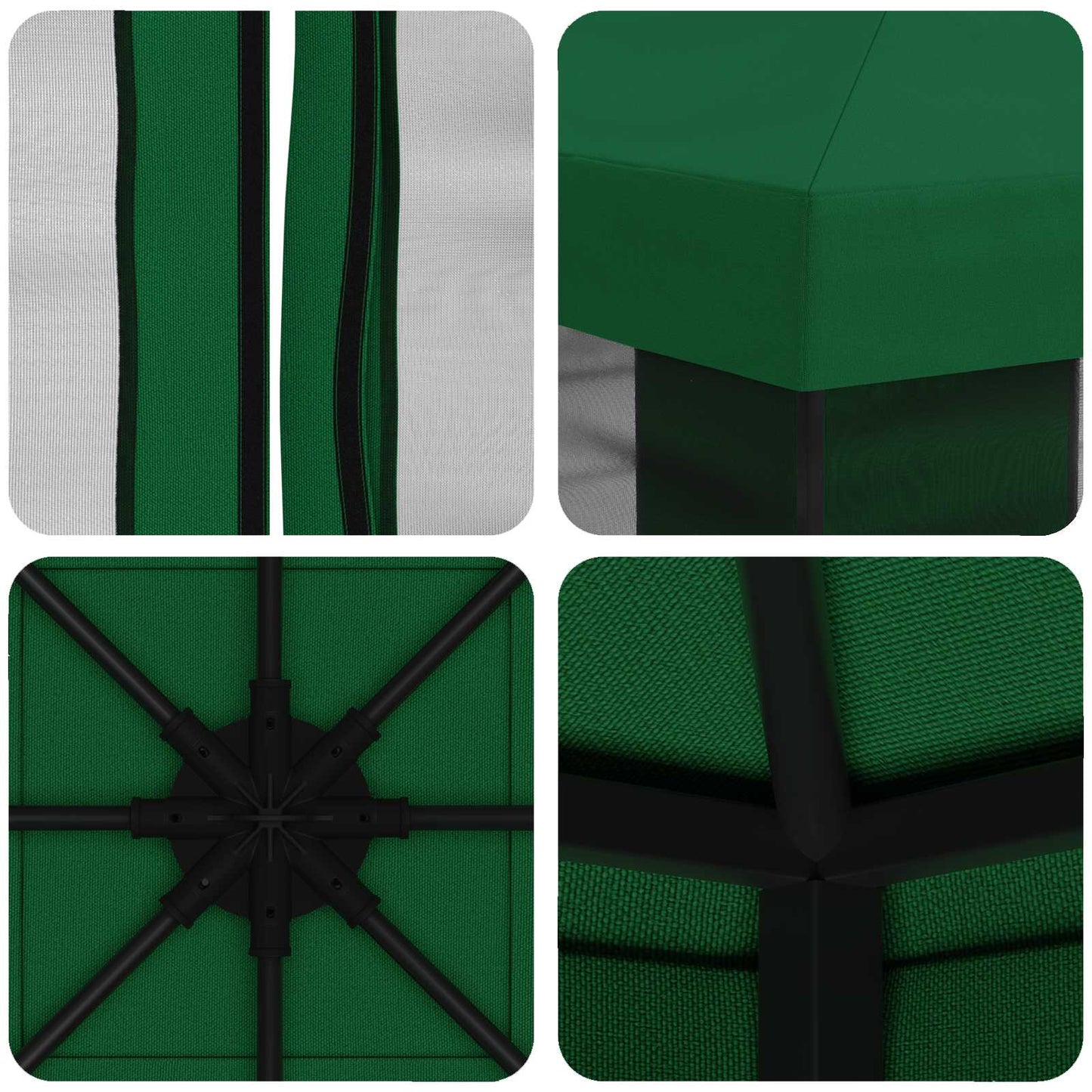 Havelæger med sidevægge 3 x 3 m Grøn Polyester og Stål 190 gsm