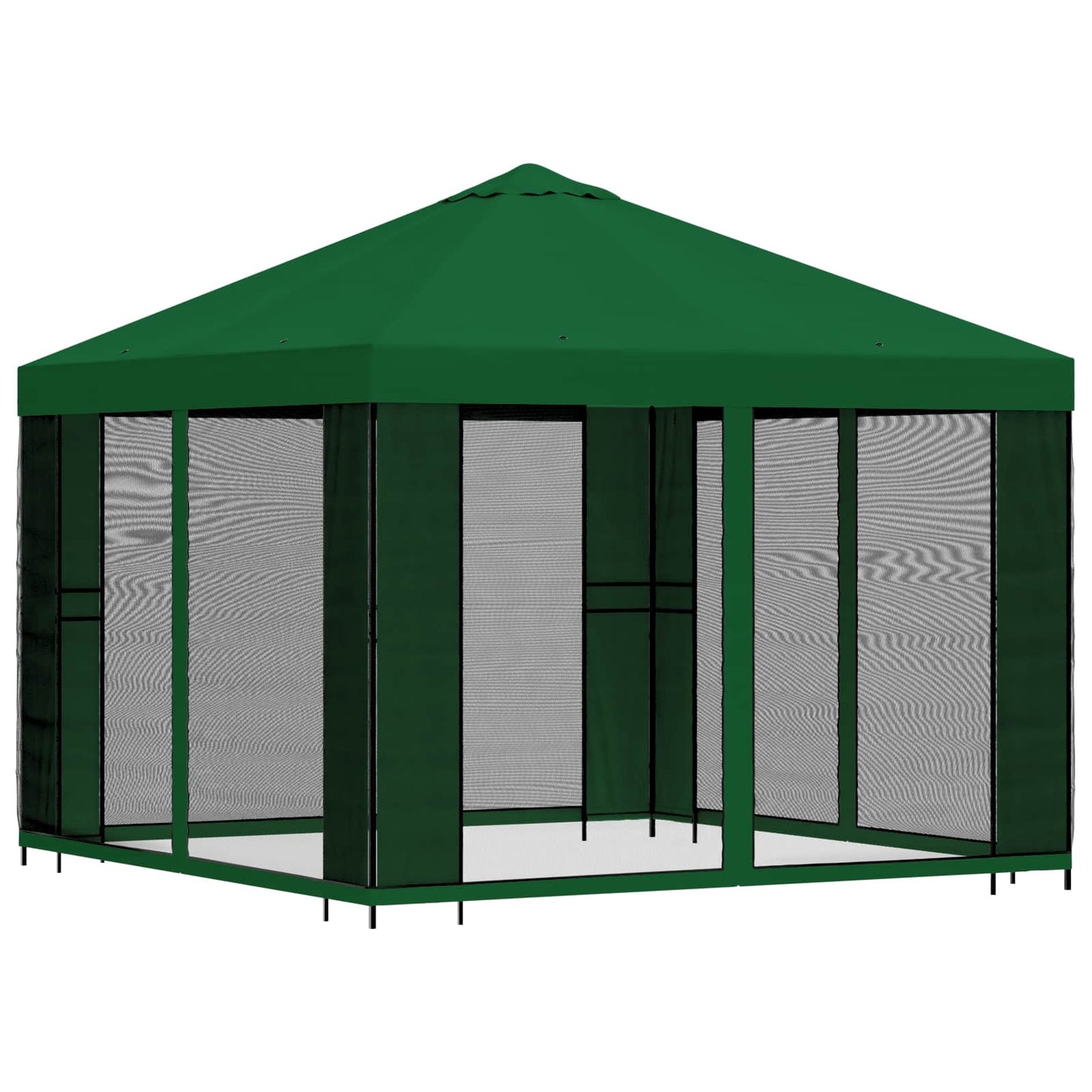 Havelæger med sidevægge 3 x 3 m Grøn Polyester og Stål 190 gsm