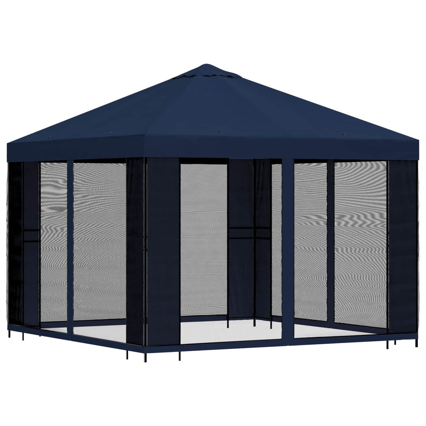 Havelæger med sidevægge 3 x 3 m Blå Polyester og Stål 190 gsm