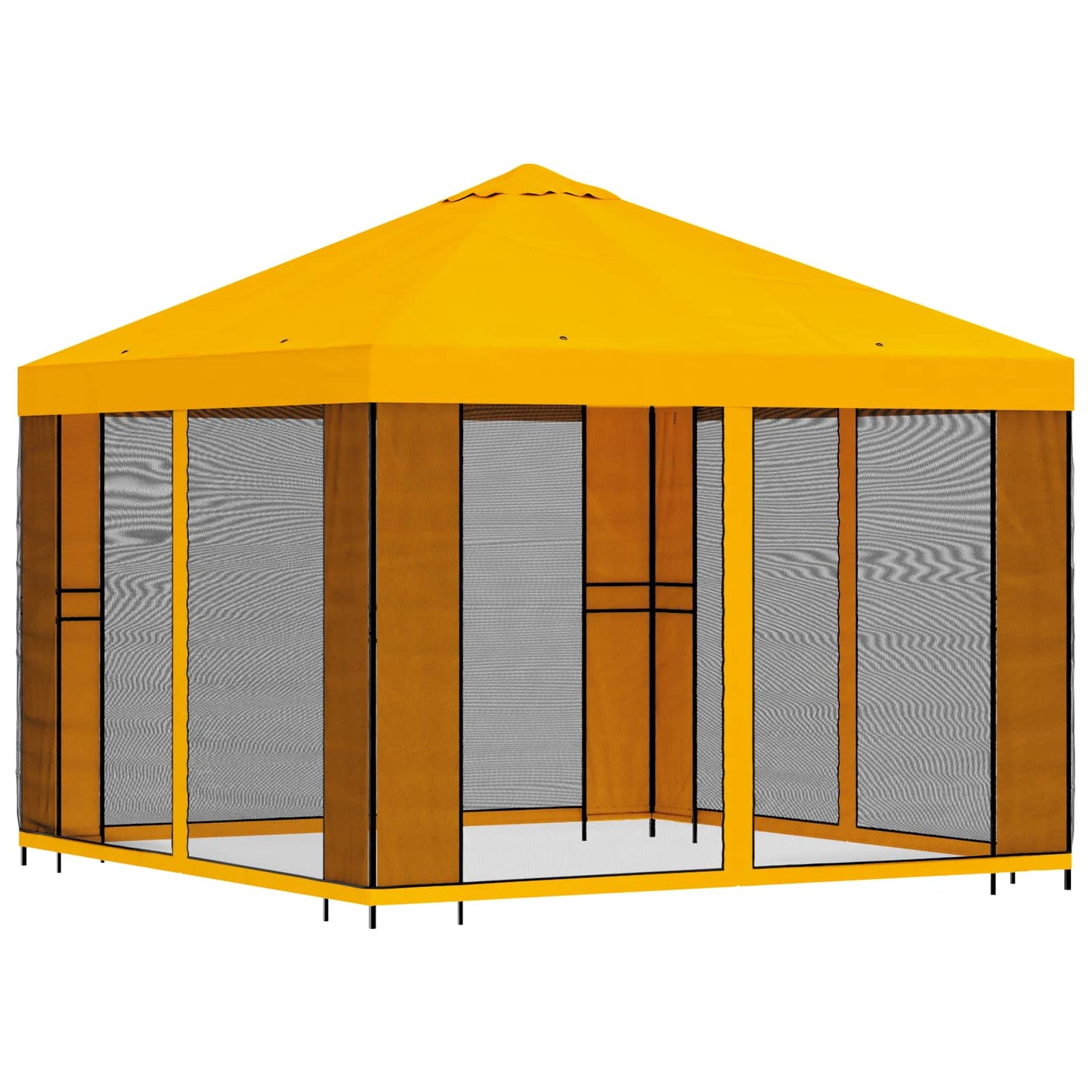 Havelæger med sidevægge 3 x 3 m Gul Polyester og Stål 190 gsm