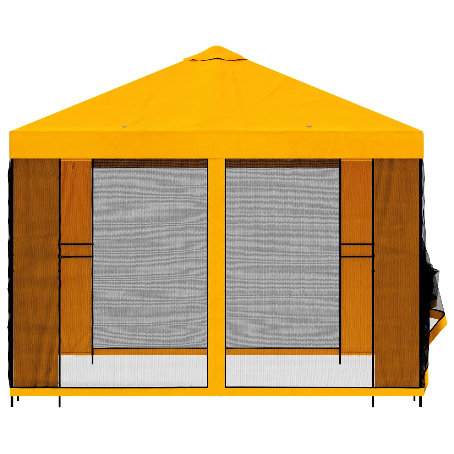 Havelæger med sidevægge 3 x 3 m Gul Polyester og Stål 190 gsm