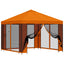 Havelæger med sidevægge 3 x 3 m Orange Polyester og Stål