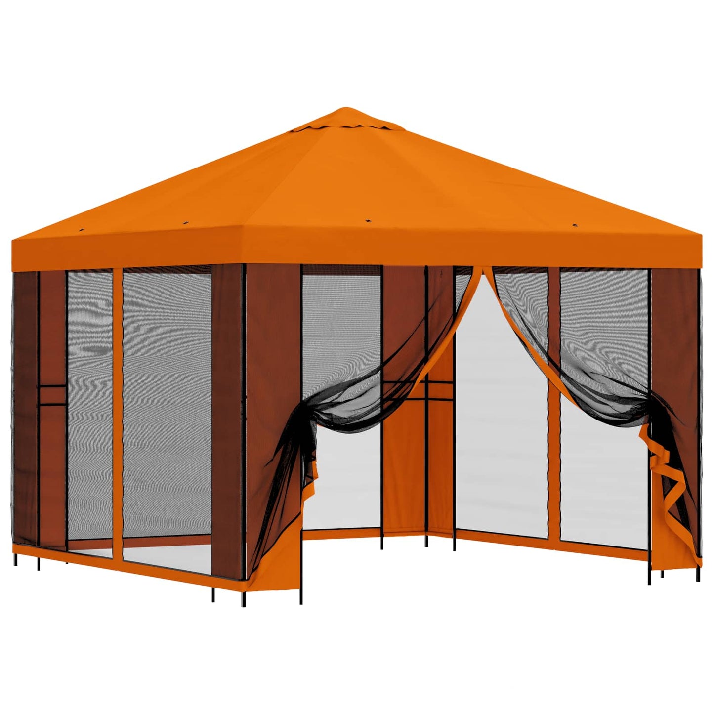 Havelæger med sidevægge 3 x 3 m Orange Polyester og Stål