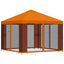 Havelæger med sidevægge 3 x 3 m Orange Polyester og Stål