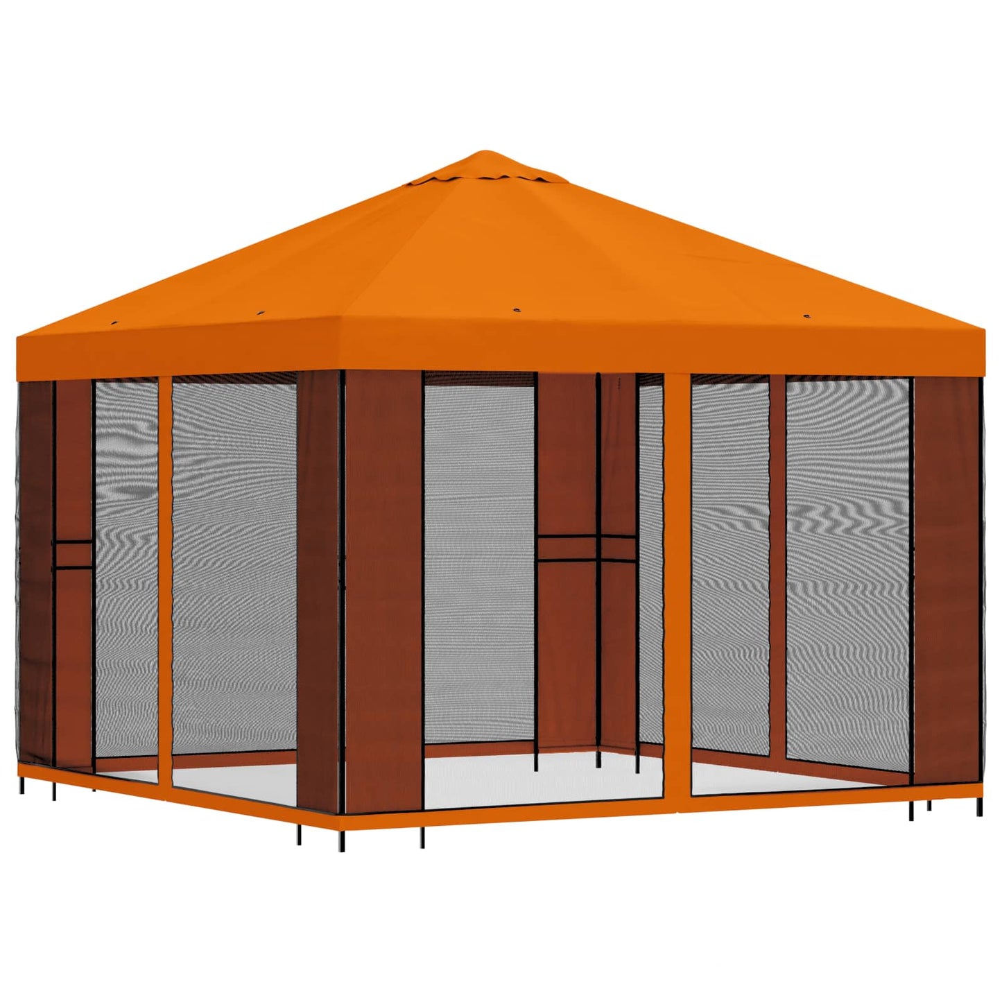 Havelæger med sidevægge 3 x 3 m Orange Polyester og Stål