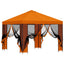 Havelæger med sidevægge 3 x 3 m Orange Polyester og Stål