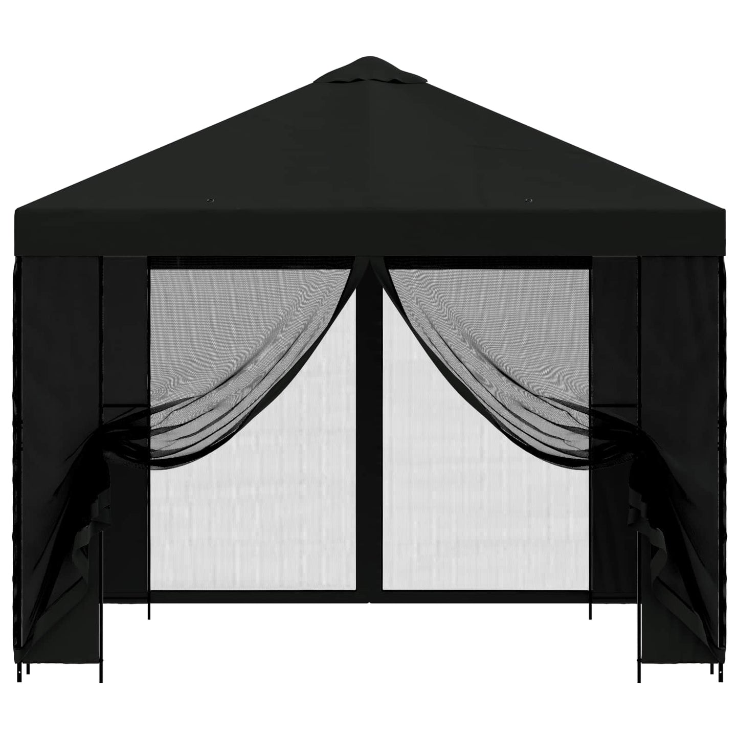 Havelæger med sidevægge 3 x 3 m Sort Polyester og Stål 190 gsm