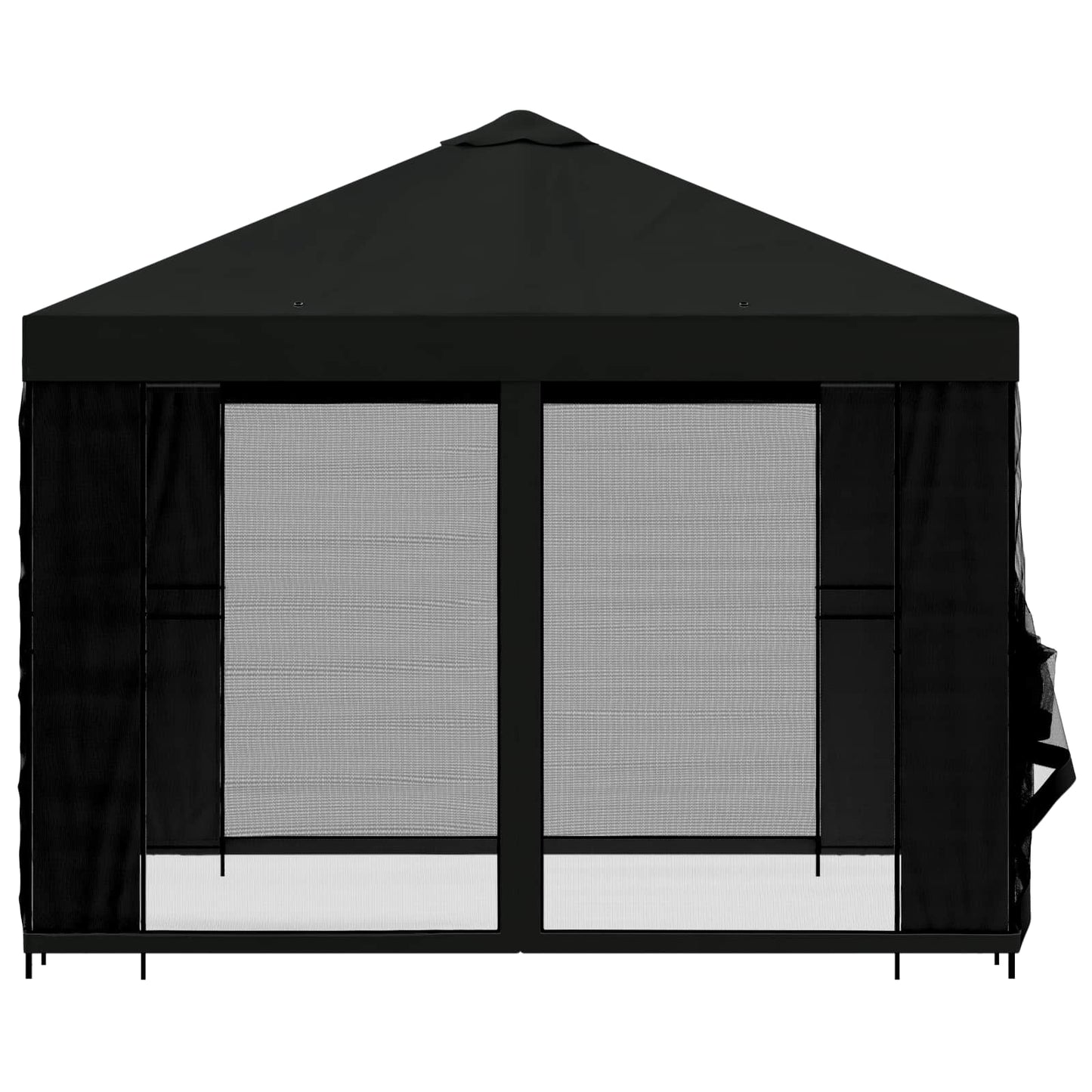 Havelæger med sidevægge 3 x 3 m Sort Polyester og Stål 190 gsm