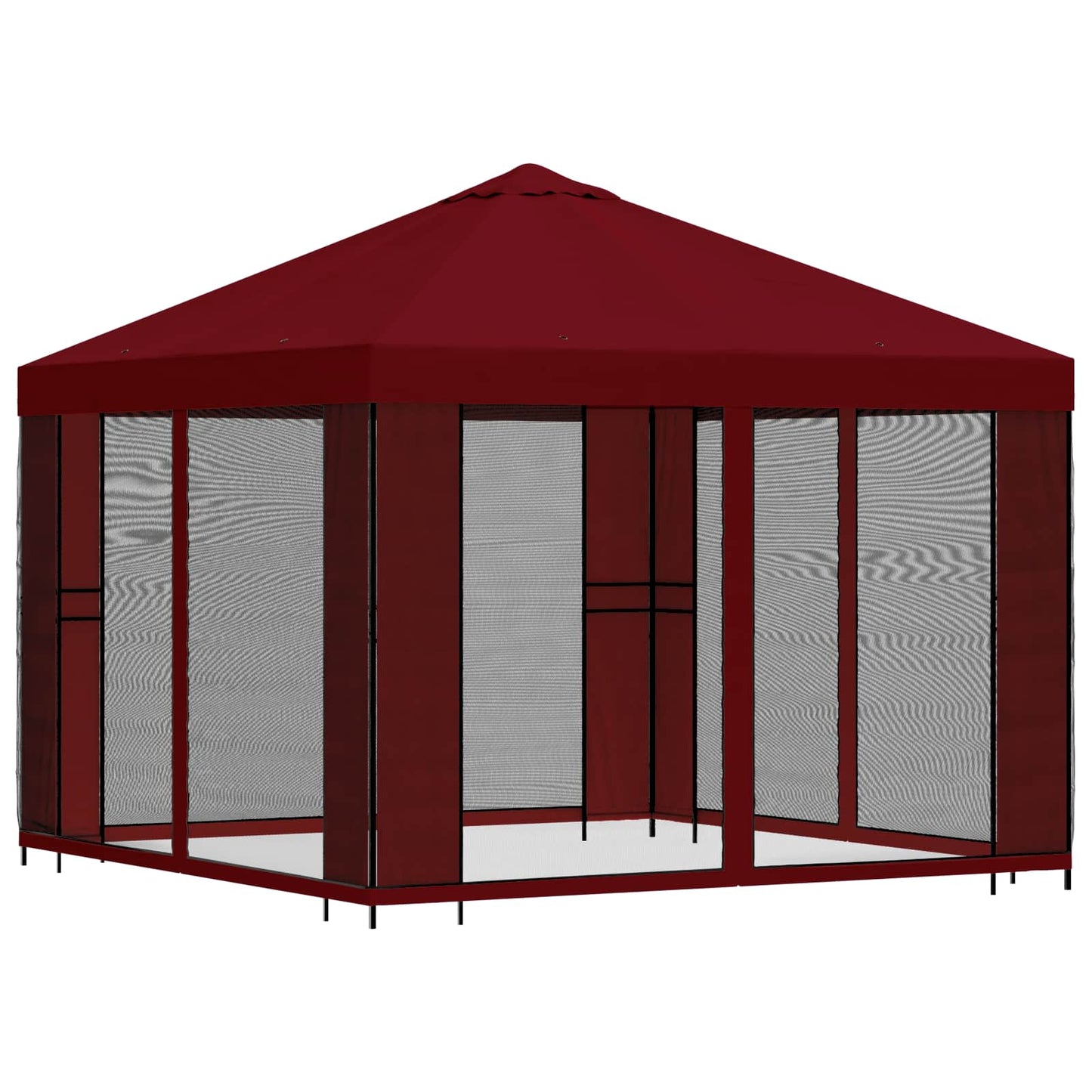 Havelæger med sidevægge 3 x 3 m Bordeaux Polyester og Stål