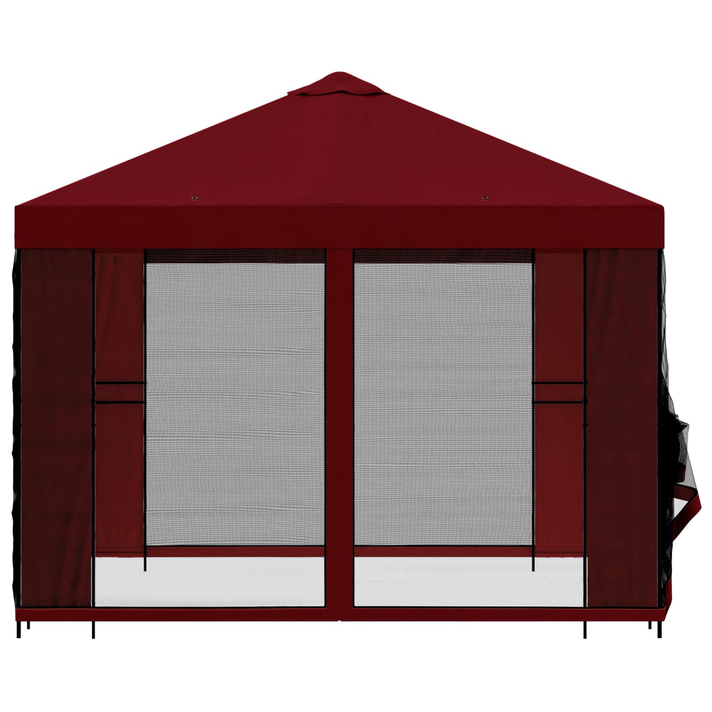 Havelæger med sidevægge 3 x 3 m Bordeaux Polyester og Stål