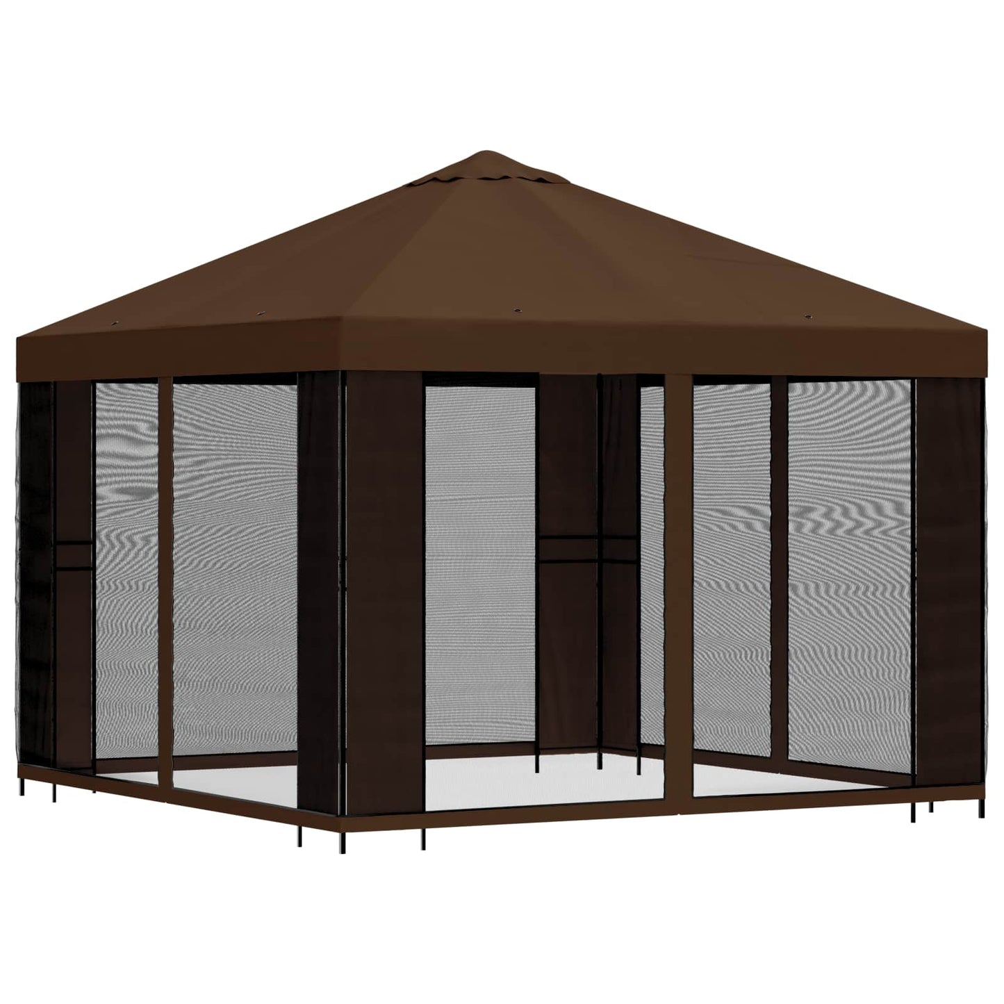 Havelæger med sidevægge 3 x 3 m Brun Polyester og Stål 190 gsm