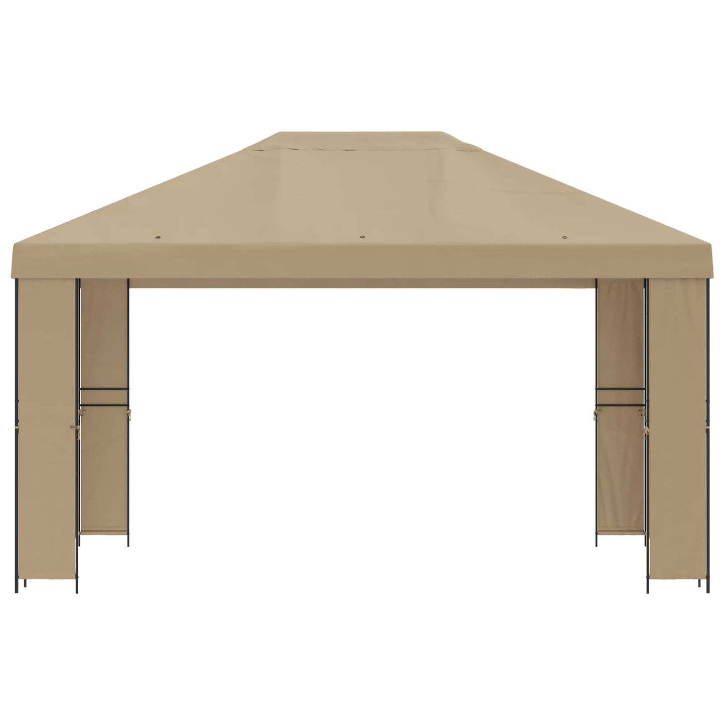 Pavillon 4 × 3 m Beige Polyester og Stål 190 gsm