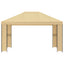 Pavillon 4 × 3 m Cremefarvet Polyester og Stål 190 gsm
