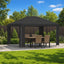 Pavillon 4 × 3 m Antracit Polyester og Stål 190 gsm
