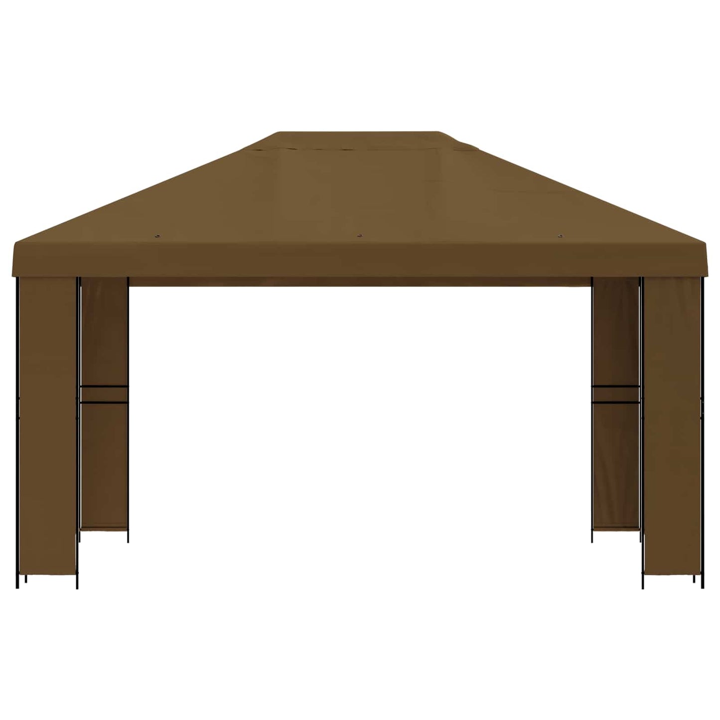 Pavillon 4 × 3 m Gråbrun Polyester og Stål 190 gsm