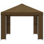 Pavillon 4 × 3 m Gråbrun Polyester og Stål 190 gsm