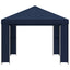 Pavillon 4 × 3 m Blå Polyester og Stål 190 gsm