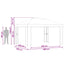 Pavillon 4 × 3 m Gul Polyester og Stål 190 gsm