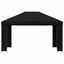 Pavillon 4 × 3 m Sort Polyester og Stål 190 gsm