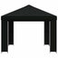 Pavillon 4 × 3 m Sort Polyester og Stål 190 gsm