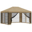 Havelæger med sidevægge 4 × 3 m Beige Polyester og Stål 190 gsm