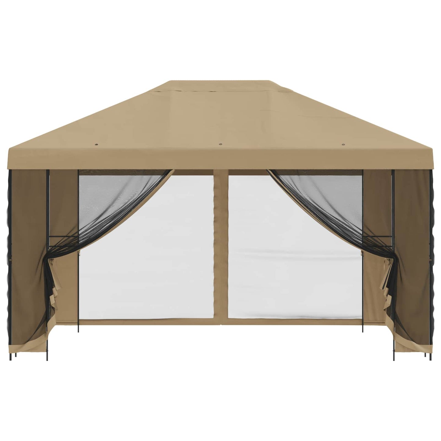 Havelæger med sidevægge 4 × 3 m Beige Polyester og Stål 190 gsm