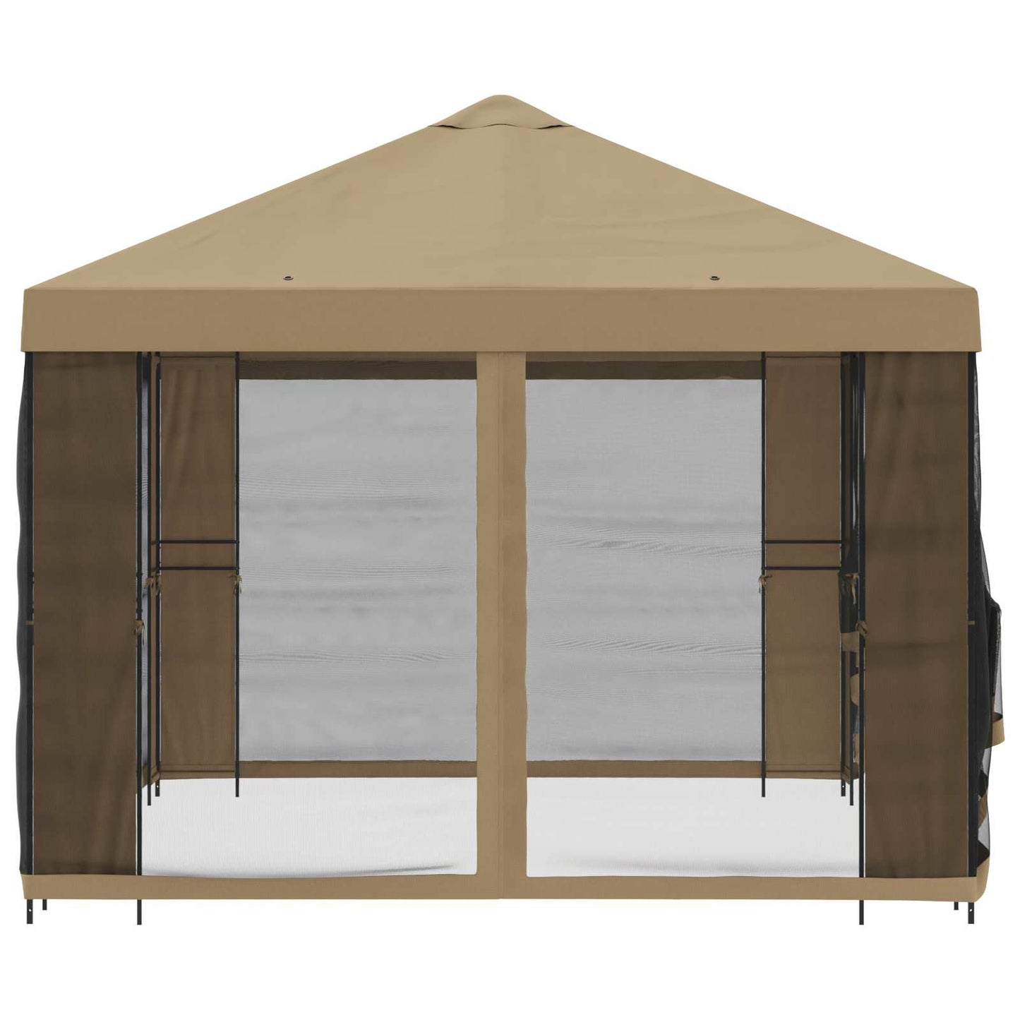 Havelæger med sidevægge 4 × 3 m Beige Polyester og Stål 190 gsm