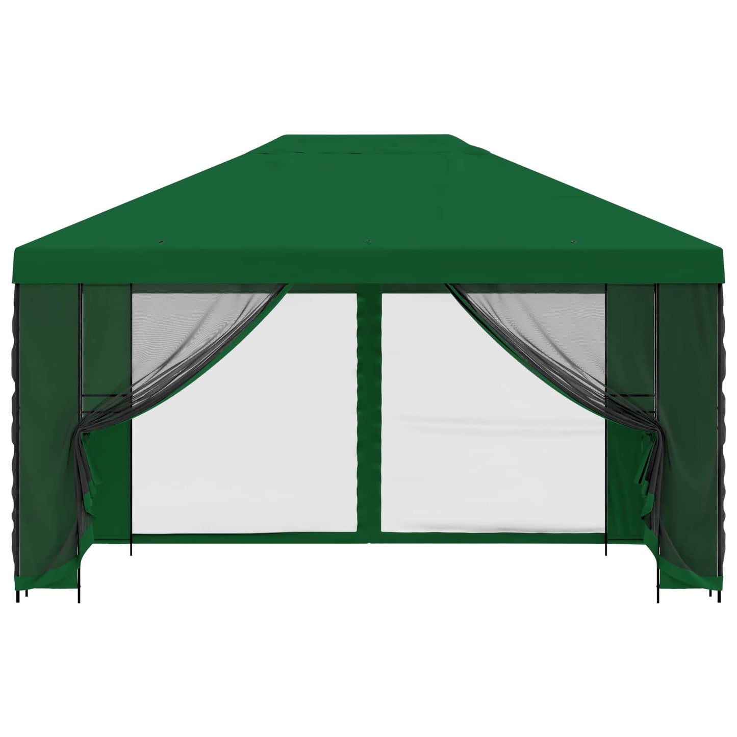 Havelæger med sidevægge 4 × 3 m Grøn Polyester og Stål 190 gsm