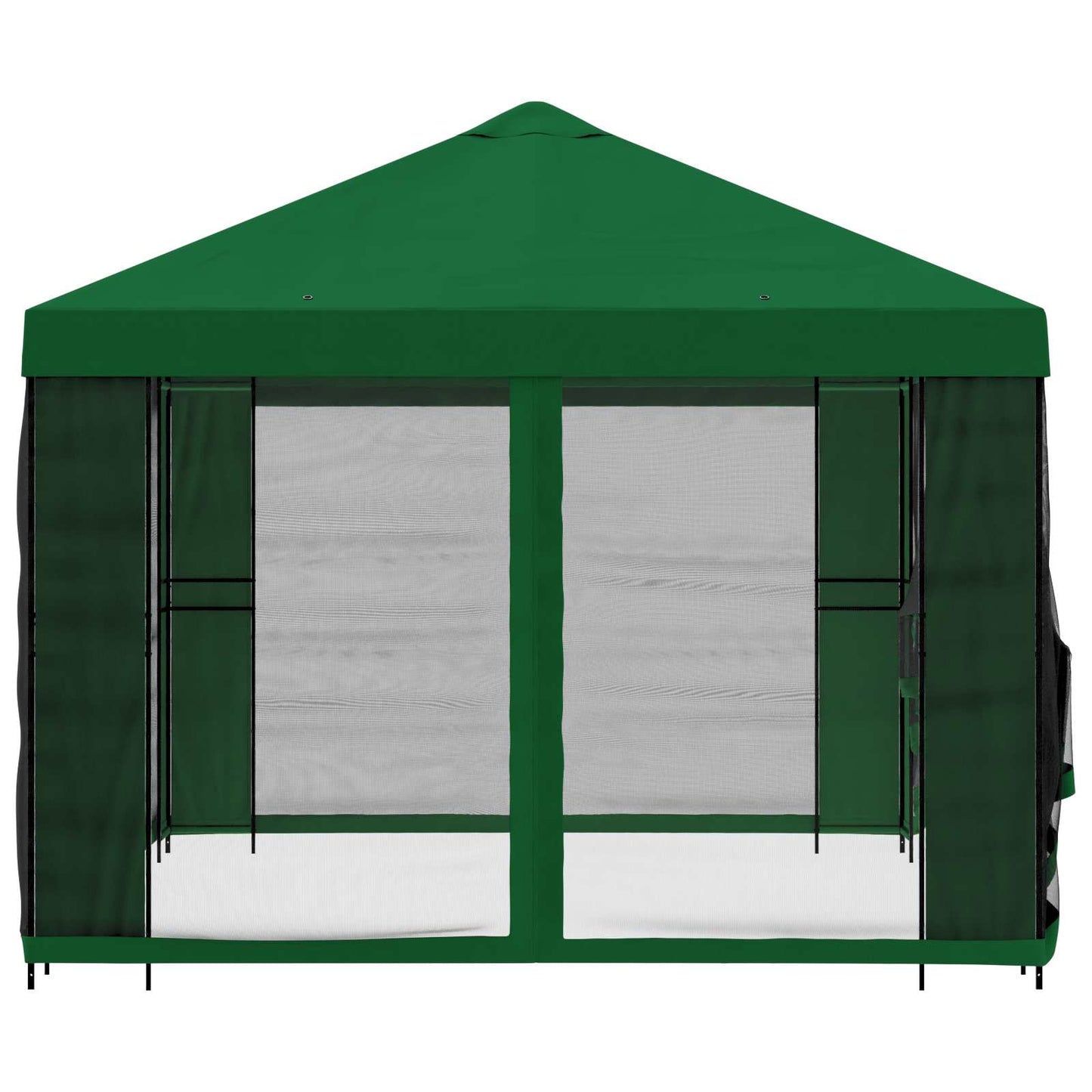 Havelæger med sidevægge 4 × 3 m Grøn Polyester og Stål 190 gsm